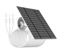 Vibsky Panel solar de 9 W 5 V con cable de carga 3 en 1 de 4 m IP66 para cámaras de batería de baja potencia, blanco y negro