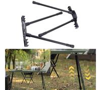Vibsky Patas de mesa plegables ajustables de 43 a 62 cm para muebles de camping al aire libre, patas de escritorio de metal retráctiles con juntas de nailon estables, color negro