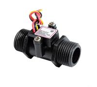 Vibsky Turbina para medidor de flujo de agua G12 Pulgadas Hall Sensor 1-30 Lmin DC 35-24V Sistema de control de fluido para línea de agua (negro)