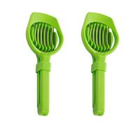 VICASKY 2 Piezas Cortadora de Frutas Profesional de Acero Inoxidable y Plástico Diseño Verde, Ahorro de Esfuerzo y Fácil de Almacenar para Verduras y Patatas en Cocina