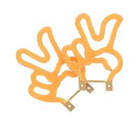 VICASKY 2 Piezas Lámpara de Filamento LED Amarillo Gesto de Victoria Cob | Plástico, Luz Suave y Baja Temperatura, Estilo Cartoon para Hogar, Fiestas y Escaparates