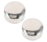 VICASKY 2 Piezas Tapones para Extremos de Pasamanos, Tapas de Extremo de Pasamanos de Acero Inoxidable, Plata, para Tubería Redonda y Postes de Barandilla, Proyectos Exteriores y Uso