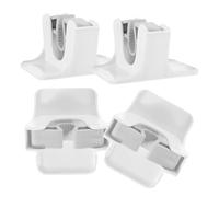 VICASKY 4 Piezas Soporte Escobas Pared Organizador de para y Fregonas | ABS Blanco, Montaje sin Perforaciones, Superficie Lisa, para Taller y Hogar, Moderno y Simple