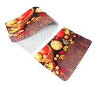 VICASKY Alfombrilla Antideslizante de Cocina Halloween Calabaza de Otoño | Poliéster Lavable, Estilo Farmhouse para Suelos Duros, Uso en Baño y Fregadero, Decoración Festiva