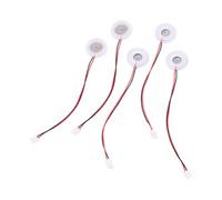 VICASKY Cerámica Pieza Atomizadora Piezoeléctrica 16mm 5 Piezas | 2w, Voltaje Dc3 a Dc12v, Incluye Terminales, Diseño Microporoso, Cables y Anillo de Silicona Color Aleatorio