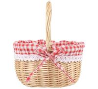 VICASKY Cesta de Mimbre Roja para Almacenamiento Asas, Cesta Decorativa para Llaves y Billetera, Adecuado para Obsequio y Uso en Hogar