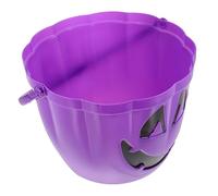 VICASKY Cubo de Calabaza Luminoso Rellenos Galletas Galletas Gomoso Halloween Cubo Para Halloween de Calabaza Led Producto Globos oculares Violeta Plástico