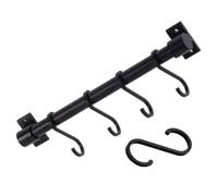 VICASKY Estante Colgador de Pared para Cocina, Ollas y Sartenes, Negro | Aluminio Espacial, Diseño Multifuncional, para Baño y Hogar, Incluye Ganchos S Desmontables, Clásico