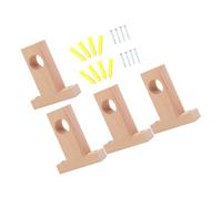 VICASKY Ganchos para Cortinas de Madera Beige 4 Piezas con Soporte Central para Barra de Cortina, diseño Moderno para Uso en Oficina y Estudio, Alta Resistencia