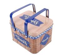 VICASKY Lata Rectangular de Metal Ligera y Fácil de Abrir para Galletas con Diseño Único de Imitación Ratán Adecuado para Almacenar Dulces y Decorar Fiestas