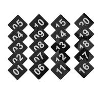 VICASKY Números adhesivos acrílicos para casa y oficina, pack de 20 piezas en color negro, alta transparencia y fácil instalación para puertas interiores