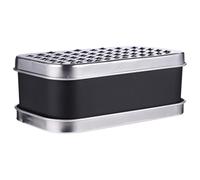VICASKY Rallador Multifuncional Contenedor Negro de Acero Inoxidable Herramienta de Cocina Profesional Fácil de Usar para Queso y Alimentos para Cocina y Restaurante