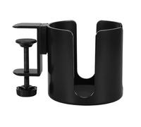 VICASKY Soporte para Tazas de Escritorio Pinza, Negro Metal | Montaje en Borde de Mesa, Rango 4-45mm, Sistema de Ranura, sin Taladro