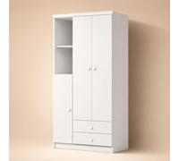 Vicawu Armario Infantil Mint Puertas, Estantes y Cajones - Blanco para Dormitorio