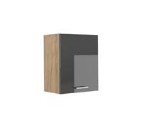 Vicco Armario Colgante R-Line, Antracita Alto Brillo/Roble Dorado 50 cm | 1 Puerta · 1 Estante · Profundidad - 31 cm · ✓ Libremente combinable · ✓ Espacio de almacenamiento práctico