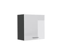 Vicco Armario Colgante R-Line, Blanco Alto Brillo/Antracita 60 cm | 1 Puerta · 1 Estante · Profundidad - 31 cm · ✓ Libremente combinable · ✓ Espacio de almacenamiento práctico