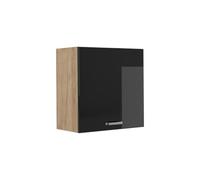 Vicco Armario Colgante R-Line, Negro Brillo Intenso/Roble Dorado 60 cm | 1 Puerta · 1 Estante · Profundidad - 31 cm · ✓ Libremente combinable · ✓ Espacio de almacenamiento práctico