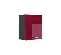Vicco Armario Colgante R-Line, Rojo de Alto Brillo/Antracita 50 cm | 1 Puerta · 1 Estante · Profundidad - 31 cm · ✓ Libremente combinable · ✓ Espacio de almacenamiento práctico
