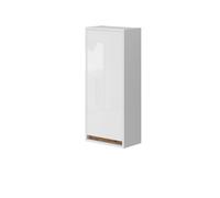 Vicco Armario de baño Detmold Blanco Brillo Intenso/Roble Dorado 81.6x35 cm | 1 Puerta · 3 compartimentos · Almacenamiento cerrado · Para artículos de baño · Almacenamiento organizado