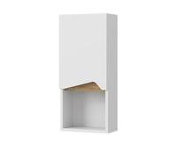Vicco Armario de baño Marelle, Blanco/Artesano, 30 x 67 cm | 1 Puerta · 3 compartimentos · Almacenamiento cerrado · Para artículos de baño · Almacenamiento organizado