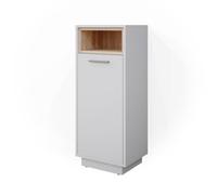 Vicco Armario de baño Mediano Beatrice, Blanco, 38 x 93 cm | 1 Puerta · 3 compartimentos · Almacenamiento abierto & cerrado · Toallas y accesorios · Diseño estrecho