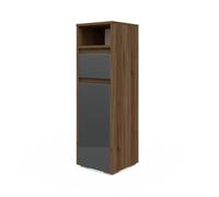 Vicco Armario de baño Mediano Majest Antracita Alto Brillo 30.2x96.3 cm | 1 Cajón · 1 Puerta · Almacenamiento abierto & cerrado · Forma que ahorra espacio