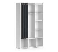Vicco Armario de Ropa para niños Luigi, Blanco, 105.8 x 178.1 cm | con barra de colgar, combinable con otros muebles de la serie Luigi