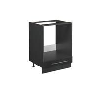 Vicco Armario para Horno Empotrado Fame-Line Antracita Alto Brillo 60 cm | Frente de MDF · Encimera incl. · Patas regulables en altura · Tiradores de metal · Fácil integración ✓