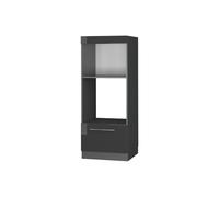 Vicco Armario para microondas Fame-Line, Antracita Alto Brillo, 60 cm | Frente de MDF · Guías metálicas de extracción total · Patas regulables en altura · Tiradores de metal