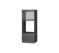 Vicco Armario para microondas Fame-Line, Gris Oscuro, 60 cm | Frente de MDF · Guías metálicas de extracción total · Patas regulables en altura · Tiradores de metal