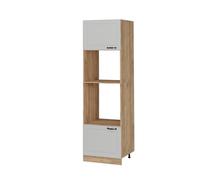 Vicco Armario para microondas R-Line, Blanco casa de Campo, 60 cm | Frente de MDF · ✓ Hueco para horno · ✓ Nicho para microondas · Patas regulables en altura · Libremente combinable