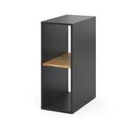 Vicco Armario para PC Tomy, Antracita/Roble Dorado, 28.5 x 50 cm | 2 compartimentos, con ruedas y superficie para accesorios de ordenador
