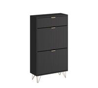 Vicco Armario para Zapatos Helge, Negro, 60 x 107.5 cm | 2 compartimentos, apto para guardar zapatos y accesorios