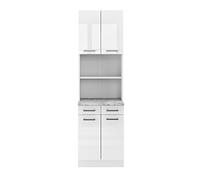 Vicco Bloque de cocina "R-Line", Blanco alto brillo/Blanco 60 cm | ET Mármol, apto para combinación modular en líneas de cocina