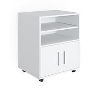 Vicco Carro con Ruedas Novak, Blanco, 48.4 x 60.2 cm | con estantes abiertos y ruedas de fácil deslizamiento