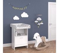 Vicco Cómoda Cambiador Leo, Blanco, 60 x 103 cm | con cajón, con estante abierto para acceso rápido a los artículos de cuidado