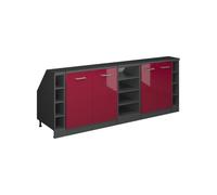 Vicco Conjunto de armarios para Techo Inclinado Rion, Rojo de Alto Brillo, 210 cm Lote de 5 Carcasas de Armario 60 cm de Profundidad