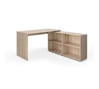 Vicco Escritorio de Esquina FlexPlus, Sonoma, 137 x 60 cm | con estante abierto y posibilidad de colocación variable