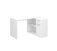 Vicco Escritorio de Esquina Robin, Blanco, 120 x 60 cm | con cajón extraíble y opción de colocación variable