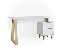 Vicco Escritorio Nautica, Blanco, 138 x 60 cm | con cajones L, apto para puestos de trabajo con ordenador y uso en oficina en casa