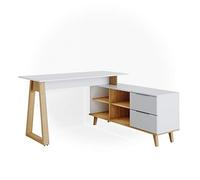 Vicco Escritorio Nautica, Blanco, 138 x 60 cm | con cajones XXL, apto para puestos de trabajo con ordenador y uso en oficina en casa