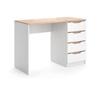 Vicco Escritorio Ruben, Blanco/Roble Artesanal 110 x 50 cm