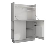 Vicco Escritorio Secretario Alena, Blanco, 85 x 27 cm | apto para trabajar ahorrando espacio y para un archivo organizado