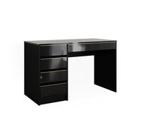 Vicco Escritorio Sherry, Negro Brillo Intenso, 55 x 120 cm | con cajones, apto como espacio de trabajo para oficina en casa o para estudio