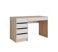 Vicco Escritorio Sherry, Sonoma/Blanco, 55 x 120 cm | con cajones, apto como espacio de trabajo para oficina en casa o para estudio