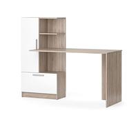 Vicco Escritorio Tomy, Sonoma/Blanco, 150 x 59 cm | con estantes abiertos para un almacenamiento organizado