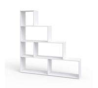 Vicco Estantería escalonada, Blanco, 163 x 155 cm | utilizable como separador de ambientes con compartimentos abiertos