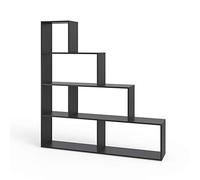 Vicco Estantería escalonada, Negro, 163 x 155 cm | utilizable como separador de ambientes con compartimentos abiertos
