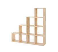 Vicco Estantería escalonada, Sonoma, 142.5 x 140 cm | utilizable como separador de ambientes con diseño en forma de escalera
