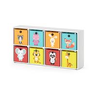 Vicco Estantería Infantil Scutum, Blanco, 143 x 72 cm | con 8 cajas plegables, apto para guardar juguetes y libros